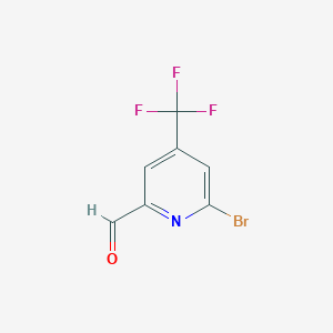 molecular formula C7H3BrF3NO B8700490 6-Bromo-4-(trifluoromethyl)picolinaldehyde 