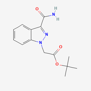 molecular formula C14H17N3O3 B8700494 Tert-butyl 2-(3-carbamoyl-1H-indazol-1-yl)acetate 