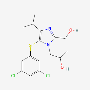 molecular formula C16H20Cl2N2O2S B8700510 (1-(2-Hydroxypropyl)-5-(3,5-dichlorophenylthio)-4-isopropyl-1H-imidazol-2-yl)methanol CAS No. 178979-22-1