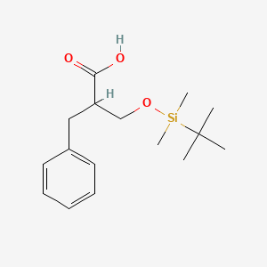 molecular formula C16H26O3Si B8700557 2-Benzyl-3-((tert-butyldimethylsilyl)oxy)propanoic acid 