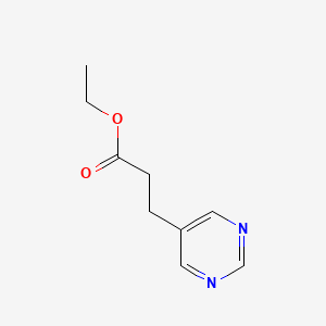 molecular formula C9H12N2O2 B8700633 Ethyl 3-(pyrimidin-5-yl)propanoate 