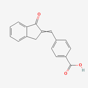 Benzoic acid, 4-[(1,3-dihydro-1-oxo-2H-inden-2-ylidene)methyl]-