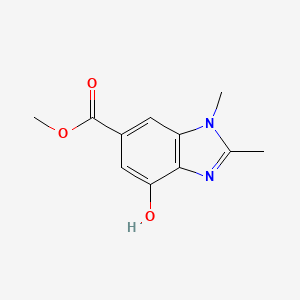 molecular formula C11H12N2O3 B8700744 Methyl 4-hydroxy-1,2-dimethyl-1H-benzo[d]imidazole-6-carboxylate 
