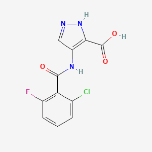 molecular formula C11H7ClFN3O3 B8700772 4-(2-CHLORO-6-FLUOROBENZAMIDO)-1H-PYRAZOLE-3-CARBOXYLIC ACID CAS No. 825619-06-5