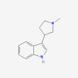 molecular formula C13H16N2 B8700925 Indole, 3-(1-methyl-3-pyrrolidinyl)- CAS No. 3671-00-9