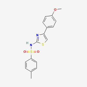 molecular formula C17H16N2O3S2 B8701075 N-[4-(4-Methoxy-phenyl)-thiazol-2-yl]-4-methyl-benzenesulfonamide 