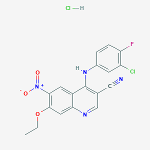 4-((3-Chloro-4-fluorophenyl)amino)-7-ethoxy-6-nitroquinoline-3-carbonitrile hydrochloride