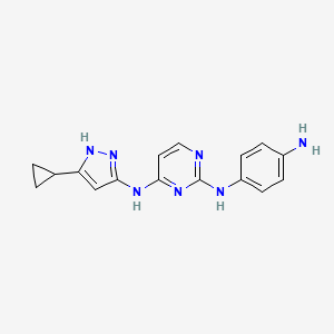 molecular formula C16H17N7 B8701132 N2-(4-aminophenyl)-N4-(5-cyclopropyl-1H-pyrazol-3-yl)pyrimidine-2,4-diamine 