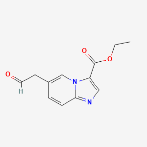 molecular formula C12H12N2O3 B8701170 Ethyl 6-(2-oxoethyl)imidazo[1,2-a]pyridine-3-carboxylate 