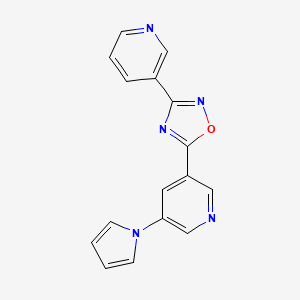 molecular formula C16H11N5O B8701196 5-(5-(Pyrrol-1-yl)pyridin-3-yl)-3-(pyridin-3-yl)-1,2,4-oxadiazole 