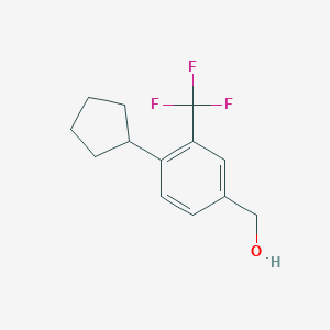 molecular formula C13H15F3O B8701217 (4-Cyclopentyl-3-(trifluoromethyl)phenyl)methanol 