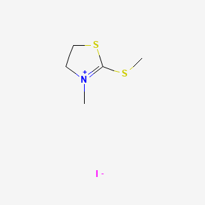 molecular formula C5H10INS2 B8701240 Thiazolium, 4,5-dihydro-3-methyl-2-(methylthio)-, iodide CAS No. 30760-48-6