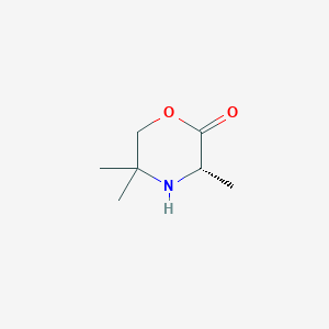 molecular formula C7H13NO2 B8701257 (3S)-3,5,5-trimethylmorpholin-2-one 