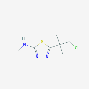 molecular formula C7H12ClN3S B8701319 5-(1-Chloro-2-methylpropan-2-yl)-N-methyl-1,3,4-thiadiazol-2-amine CAS No. 55391-19-0