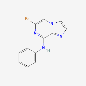 molecular formula C12H9BrN4 B8701327 (6-Bromo-imidazo[1,2-a]pyrazin-8-yl)-phenyl-amine 