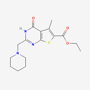 Ethyl 5-methyl-4-oxo-2-piperidinomethyl-3,4-dihydrothieno[2,3-d]pyrimidine-6-carboxylate