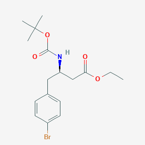 molecular formula C17H24BrNO4 B8701922 (R)-Ethyl 4-(4-bromophenyl)-3-((tert-butoxycarbonyl)amino)butanoate 