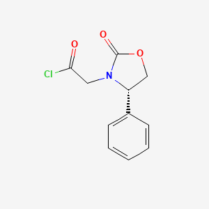molecular formula C11H10ClNO3 B8702169 (4(S)-phenyloxazolidin-2-on-3-yl)acetyl Chloride 