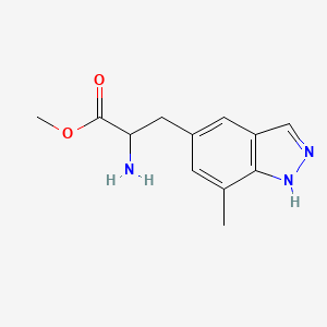 molecular formula C12H15N3O2 B8702363 methyl 2-amino-3-(7-methyl-1H-indazol-5-yl)propanoate 