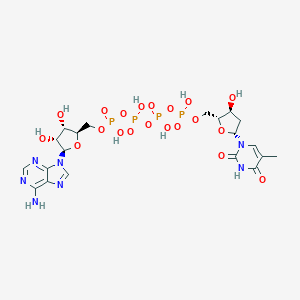 molecular formula C20H29N7O20P4 B087024 P(1)-(Adenosine-5')-P(5)-(thymidine-5')-pentaphosphate CAS No. 13457-68-6