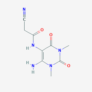 molecular formula C9H11N5O3 B8702448 ACETAMIDE,N-(6-AMINO-1,2,3,4-TETRAHYDRO-1,3-DIMETHYL-2,4-DIOXO-PYRIMIDIN-5-YL)-2-CYANO- CAS No. 5463-54-7