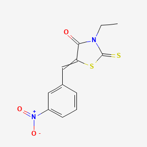 molecular formula C12H10N2O3S2 B8702452 3-Ethyl-5-[(3-nitrophenyl)methylidene]-2-sulfanylidene-1,3-thiazolidin-4-one 