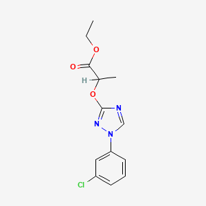 molecular formula C13H14ClN3O3 B8702493 Propanoic acid, 2-((1-(3-chlorophenyl)-1H-1,2,4-triazol-3-yl)oxy)-, ethyl ester CAS No. 110607-59-5