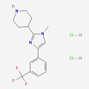 molecular formula C16H20Cl2F3N3 B8702500 4-(1-methyl-4-(3-(trifluoromethyl)phenyl)-1H-imidazol-2-yl)piperidine dihydrochloride 