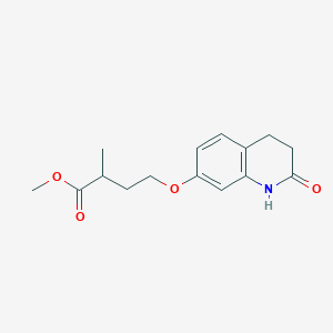 molecular formula C15H19NO4 B8702572 2-Methyl-4-(2-oxo-1,2,3,4-tetrahydroquinolin-7-yloxy)butyric acid methyl ester 