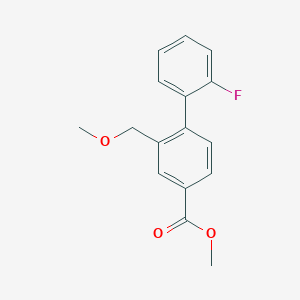 molecular formula C16H15FO3 B8702629 Methyl 2'-fluoro-2-(methoxymethyl)-[1,1'-biphenyl]-4-carboxylate 