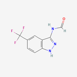 molecular formula C9H6F3N3O B8702951 N-(5-(trifluoromethyl)-1H-indazol-3-yl)formamide CAS No. 60330-41-8