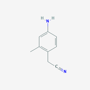 molecular formula C9H10N2 B8703015 2-(4-Amino-2-methylphenyl)acetonitrile 