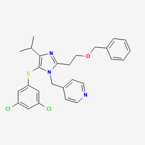 B8703328 Pyridine, 4-((5-((3,5-dichlorophenyl)thio)-4-(1-methylethyl)-2-(2-(phenylmethoxy)ethyl)-1H-imidazol-1-yl)methyl)- CAS No. 178980-78-4