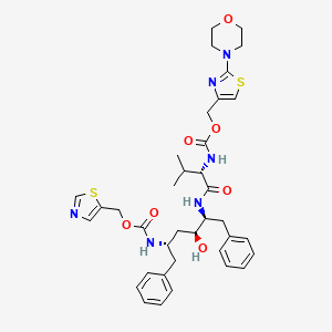 molecular formula C37H46N6O7S2 B8703354 2-Oxa-4,7,12-triazatridecan-13-oic acid, 9-hydroxy-5-(1-methylethyl)-1-(2-(4-morpholinyl)-4-thiazolyl)-3,6-dioxo-8,11-bis(phenylmethyl)-, 5-thiazolylmethyl ester, (5S-(5R*,8R*,9R*,11R*))- CAS No. 165315-02-6