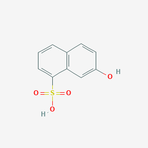 molecular formula C10H8O4S B087035 1-Naphthalenesulfonic acid, 7-hydroxy- CAS No. 132-57-0