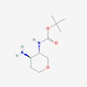 molecular formula C10H20N2O3 B8703539 tert-Butyl ((3S,4R)-4-aminotetrahydro-2H-pyran-3-yl)carbamate 