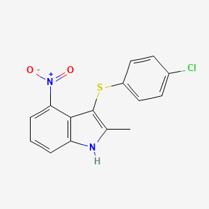 molecular formula C15H11ClN2O2S B8703728 3-(4-Chlorophenylsulfanyl)-2-methyl-4-nitro-1H-indole CAS No. 628737-12-2