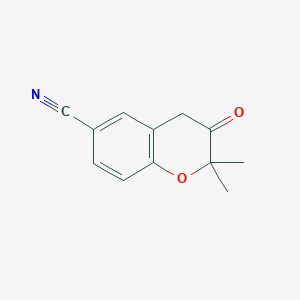 molecular formula C12H11NO2 B8703731 6-cyano-3,4-dihydro-2,2-dimethyl-2H-1-benzopyran-3-one CAS No. 129718-00-9