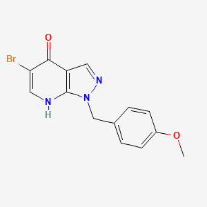molecular formula C14H12BrN3O2 B8704053 5-bromo-1-(4-methoxybenzyl)-1H-pyrazolo[3,4-b]pyridin-4-ol 