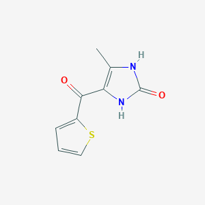 molecular formula C9H8N2O2S B8704076 4-Methyl-5-(thiophene-2-carbonyl)-1,3-dihydro-2H-imidazol-2-one CAS No. 77671-33-1