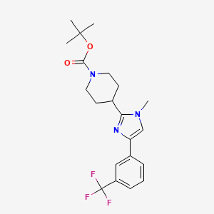 molecular formula C21H26F3N3O2 B8704124 Tert-butyl 4-(1-methyl-4-(3-(trifluoromethyl)phenyl)-1H-imidazol-2-YL)piperidine-1-carboxylate 
