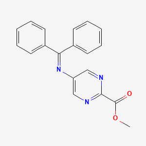 molecular formula C19H15N3O2 B8704443 Methyl 5-((diphenylmethylene)amino)pyrimidine-2-carboxylate 