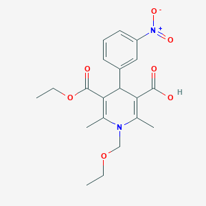 5-(Ethoxycarbonyl)-1-(ethoxymethyl)-2,6-dimethyl-4-(3-nitrophenyl)-1,4-dihydro-3-pyridinecarboxylic acid