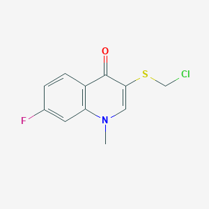 molecular formula C11H9ClFNOS B8704624 3-Chloromethylthio-7-fluoro-1-methyl-4-quinolone CAS No. 591781-26-9