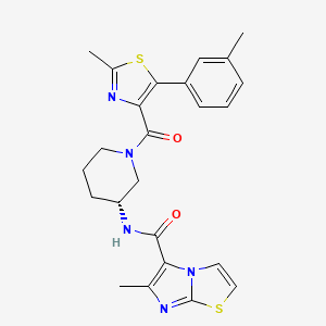 molecular formula C24H25N5O2S2 B8704692 Imidazo[2,1-b]thiazole-5-carboxamide, 6-methyl-N-[(3R)-1-[[2-methyl-5-(3-methylphenyl)-4-thiazolyl]carbonyl]-3-piperidinyl]- 