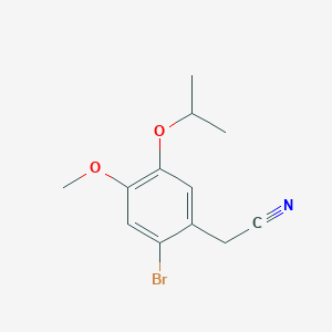 molecular formula C12H14BrNO2 B8704790 2-Bromo-4-methoxy-5-(1-methylethoxy)benzene Acetonitrile CAS No. 365572-35-6