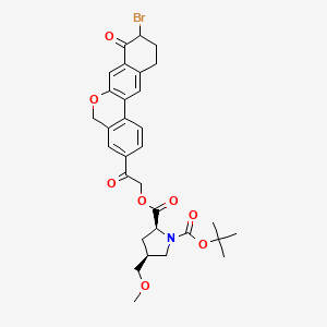 molecular formula C31H34BrNO8 B8704795 1,2-Pyrrolidinedicarboxylic acid, 4-(methoxymethyl)-, 2-[2-(9-bromo-8,9,10,11-tetrahydro-8-oxo-5H-benzo[d]naphtho[2,3-b]pyran-3-yl)-2-oxoethyl] 1-(1,1-dimethylethyl) ester, (2S,4S)- 
