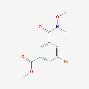 molecular formula C11H12BrNO4 B8704801 Methyl 3-bromo-5-(methoxy(methyl)carbamoyl)benzoate 