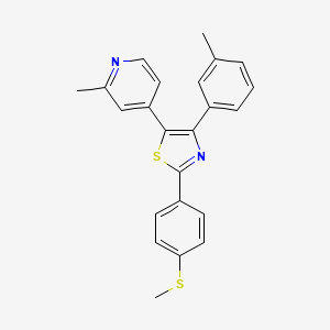 molecular formula C23H20N2S2 B8704923 4-(3-Methylphenyl)-5-(2-methyl-4-pyridyl)-2-[4-(methylthio)phenyl]-1,3-thiazole CAS No. 365428-74-6