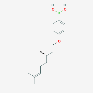 molecular formula C16H25BO3 B8704987 (S)-(4-((3,7-Dimethyloct-6-en-1-yl)oxy)phenyl)boronic acid CAS No. 548772-66-3